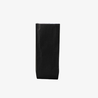 Gift bag with side fold black, strong ribbed bleached paper
 