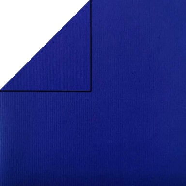Gift paper on the front in solid royal blue, behind solid royal blue on strong narrow ribbed matte paper.
 