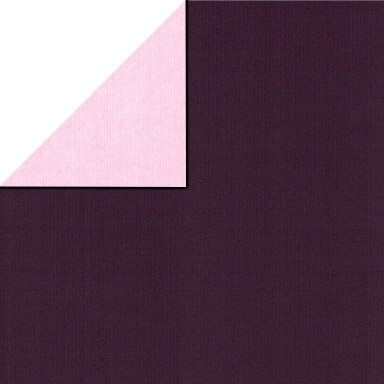 Gift paper on the front in solid purple, behind solid lilac on strong narrow ribbed matte paper.
 