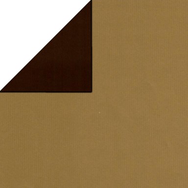 Gift paper on the front in solid gold, behind solid brown on strong narrow ribbed matte paper.
 