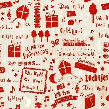 Sinterklaas wrapping paper on semi-gloss paper.
 