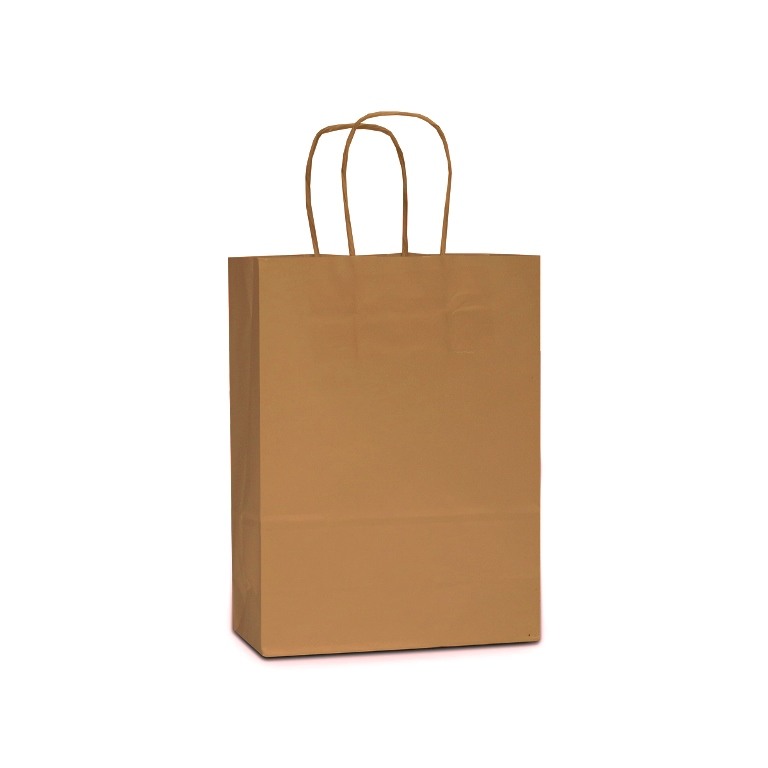 Paper carrier bags with twisted handles - brown
 